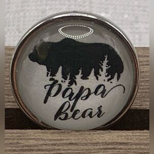 💗PAPA BEAR - Snap Button Charm - 18mm/20mm - Made in the USA